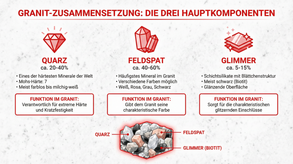 granit zusammensetzung infografik