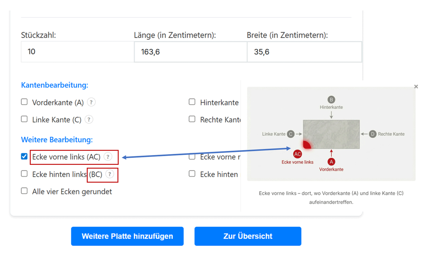 immer die richtige ecke