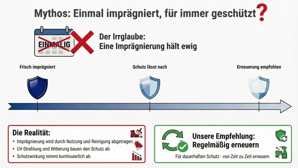 Infografik: Eine Naturstein-Imprägnierung hält nicht ewig.