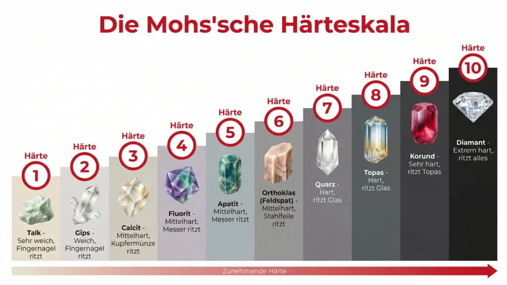 Infografik Mohssche Härteskala
