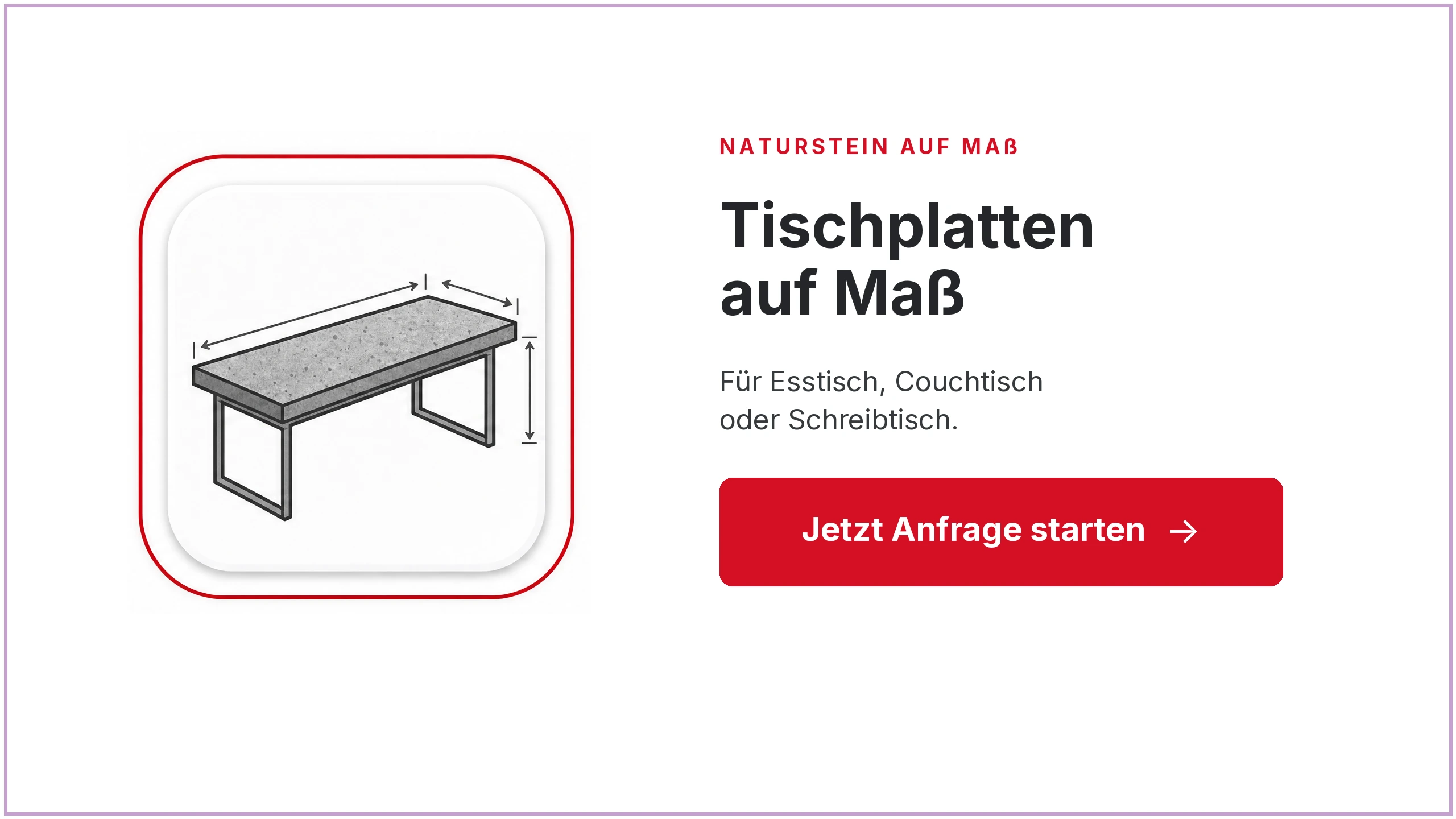 Naturstein-Tischplatten nach Maß anfragen