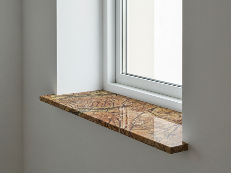 rainforest brown marmor fensterbaenke poliert 2cm