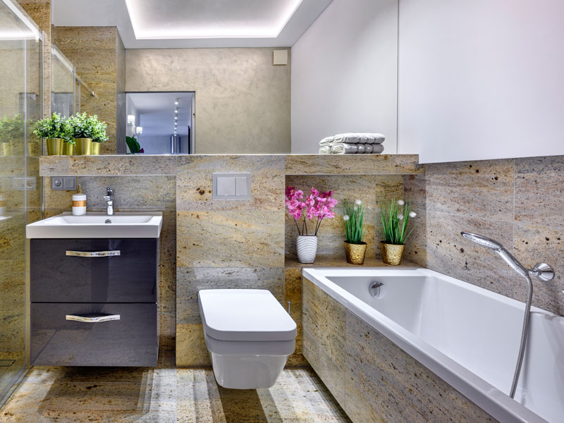 badgestaltung mit granitfliesen Moderne Badgestaltung mit Granitfliesen