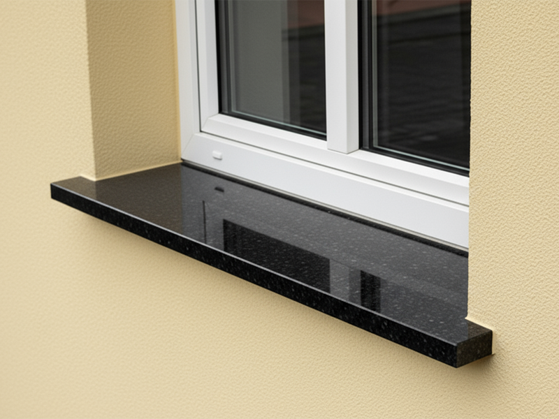 nero assoluto fensterbank aussenbereich 3cm polierte oberflaeche Nero Assoluto Fensterbank für den Außenbereich mit 3 cm polierter Oberfläche