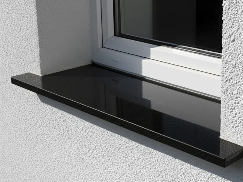 Nero Assoluto Fensterbank tiefschwarz poliert in 2 cm Stärke für den Außenbereich