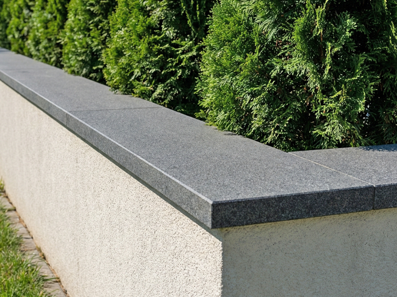 Nero Assoluto Mauerabdeckplatte mit geflammter Oberfläche